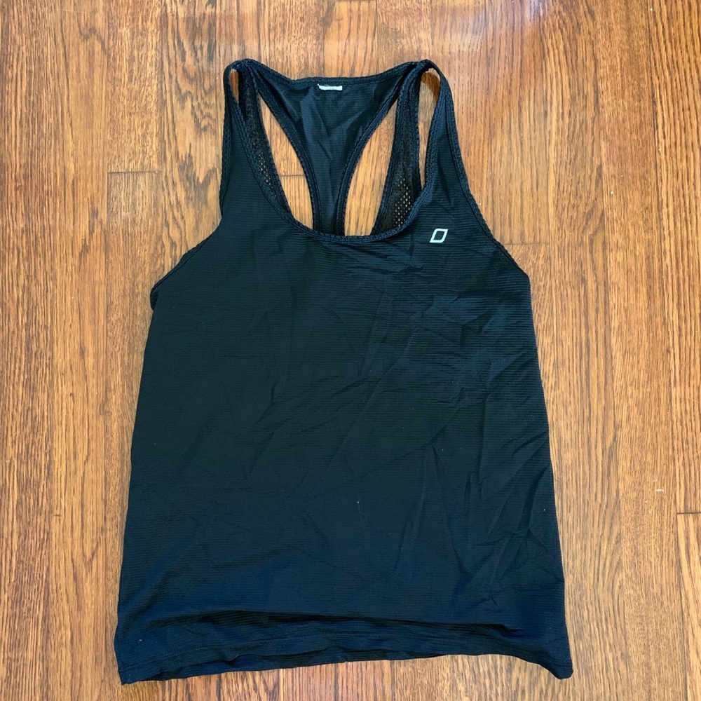 Lorna Jane Black tank with mesh detailing